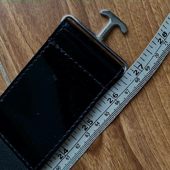 80's🌷Vintage Stretch Waist Belt black with silver buckle - Picture 5 of 5